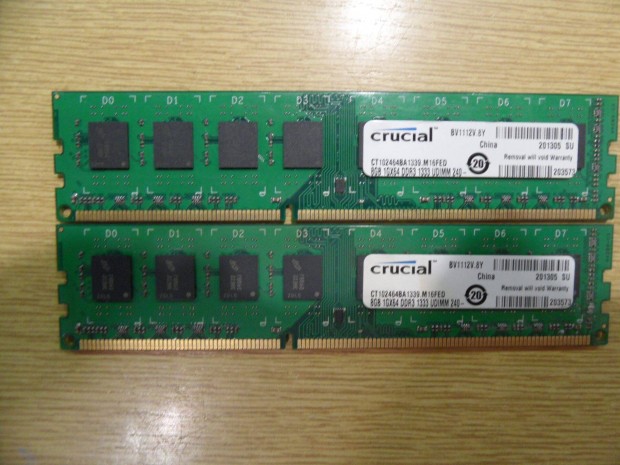 Crucial 16GB / 1333Mhz (2X 8GB) DDR3 memria KIT