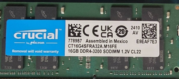 Crucial 16gb DDR4-3200 sodimm 