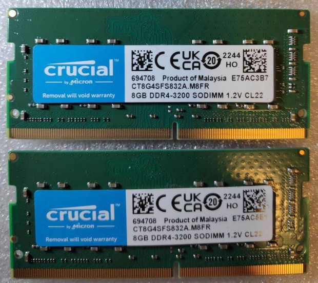 Crucial 2x8 GB DDR4 3200 MHz Sodimm