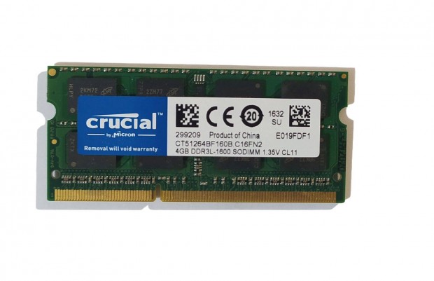 Crucial 4GB DDR3 1600MHz laptop / notebook memria #01