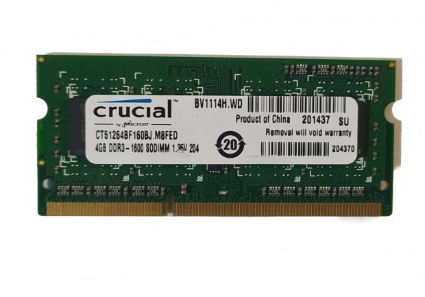 Crucial 4GB DDR3 1600MHz laptop / notebook memria #03