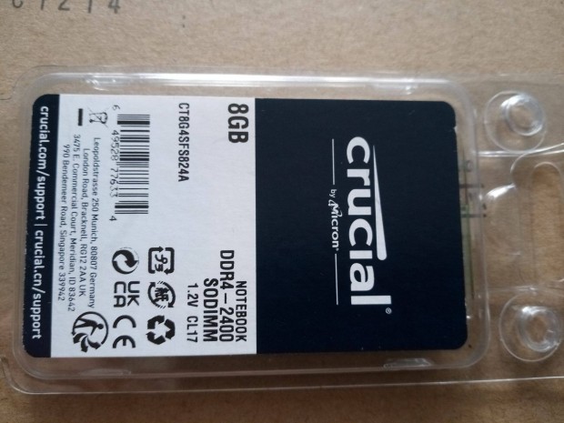 Crucial 8GB Notebook DDR4 2400MHz CL17 CT8G4Sfs824A ram