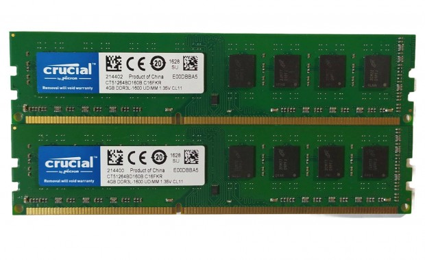 Crucial 8GB (2x4GB) DDR3 1600MHz memria