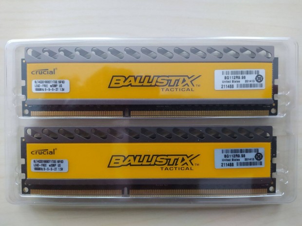 Crucial Ballistix DDR3 1866 MHz 2 x 4 GB vagyis 8 GB 8GB RAM j!