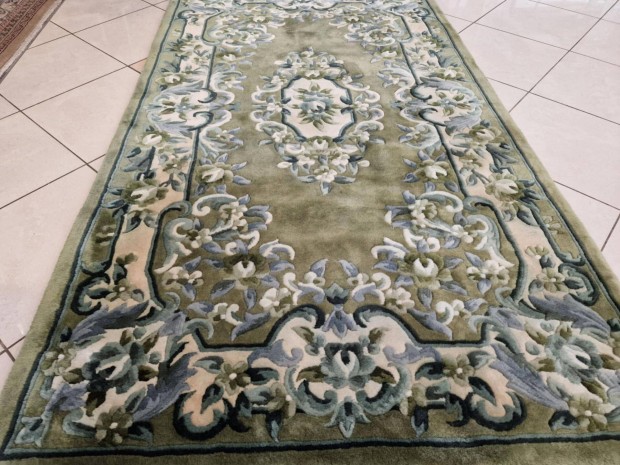 Csszri virgoskert minta 123x230 kzi gyapj perzsa sznyeg MZ435