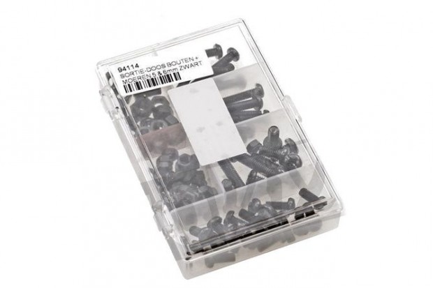 Csavar k�szlet alv�zhoz 50 db, M5 - M6 fekete