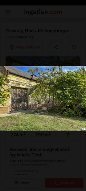 Cs�voly k�zpontj�ban fel�j�tand� h�z elad�