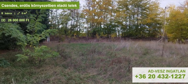 Csendes, erd�s k�rnyezetben elad� telek