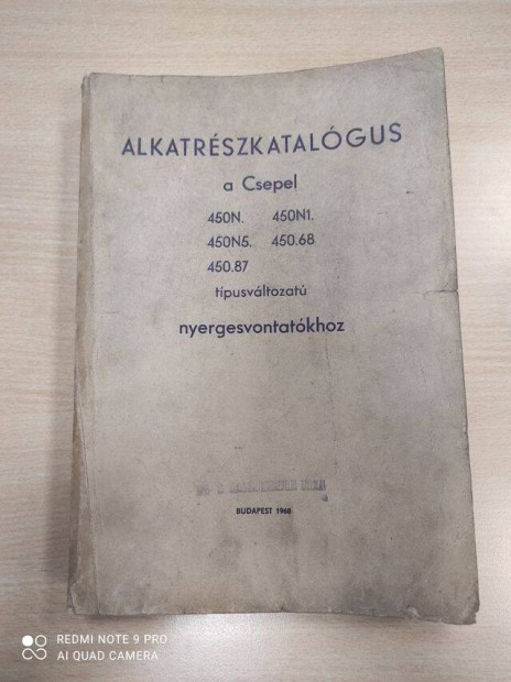 Csepel 450N,450N1,450N5,450.68,450.87 Nyergesvontatkhoz Alk.kat. 1968