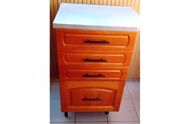 Cseresznye / Calvados sz�n� 4 fi�kos konyhai als� szekr�ny elem elad�