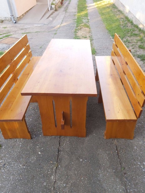 Cseresznye fa asztal, pad elad. Egyedi mester munka. 165 cm hossz