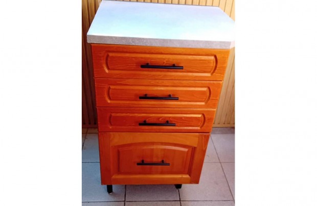 Cseresznye sz�n� 4 fi�kos konyhai als� szekr�ny