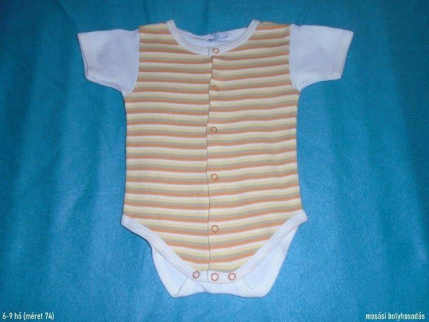 Csíkos rövid ujjú body 6-9 hó (méret 74)