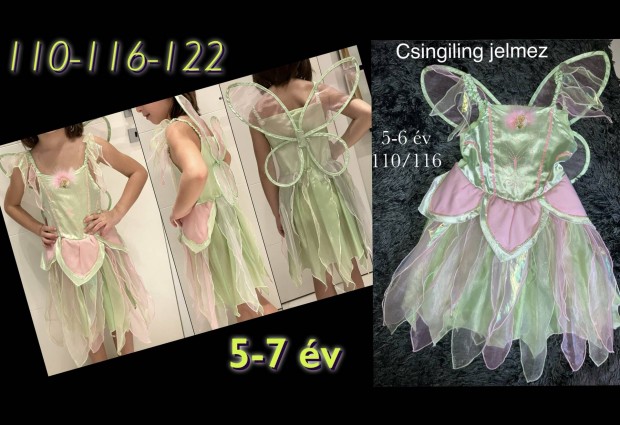 Csingiling jelmez 5-7 ves (Tinkerbell, Tndrhercegn) 110/116/122 