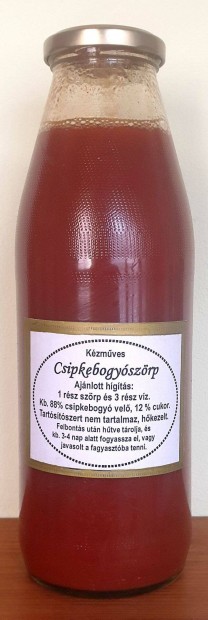 Csipkebogy szrp, kb. 1liter. Ngyszeresre hgtand. Ajndknak is