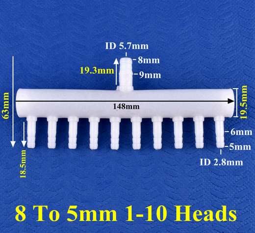 Cscsatlakozs Eloszt 1-10 8mm-bl 5mm-be  (4931)