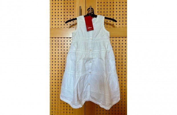 Csodás madeirás ünnepi ruha (98 méret) esküvőre, keresztelőre, ünn