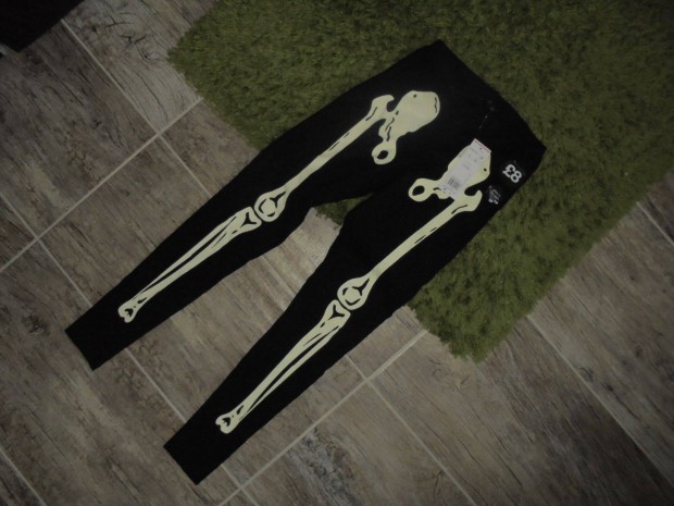 Csontvzas Leggings, Sttben Vilgt, 38-AS, Halloween