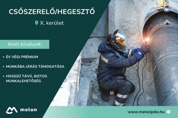 Csőszerelő álláslehetőség