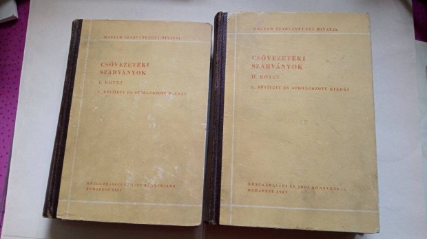 Csővezetéki szabványok 1-2 1961.év 1500 Ft