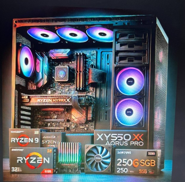 Cscsteljestmny Gamer PC AMD Ryzen 9, 32GB RAM, Gtx 1660