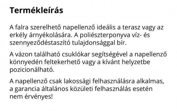 Csuklkaros napellenz 3X2