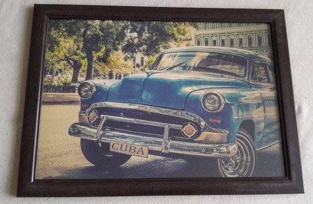 Cuba Car keretezett dekorkp 20x30cm