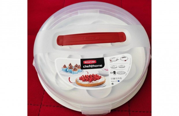 Curver muffin- és tortaszállító kapcsos tetővel