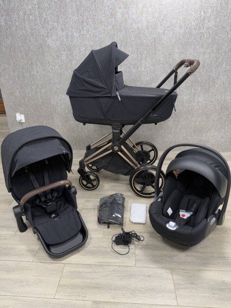 Cybex E-Priam 3in1 Deep Black babakocsi szett