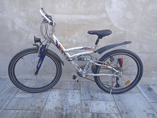 Cyco 24"-os aluvázas teleszkópos, MTB kerékpár jól felszerelve!