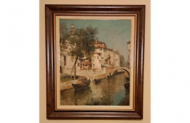 Czinege Zsolt (1964-): Velence. vászon, kerettel, 80 x 70 cm