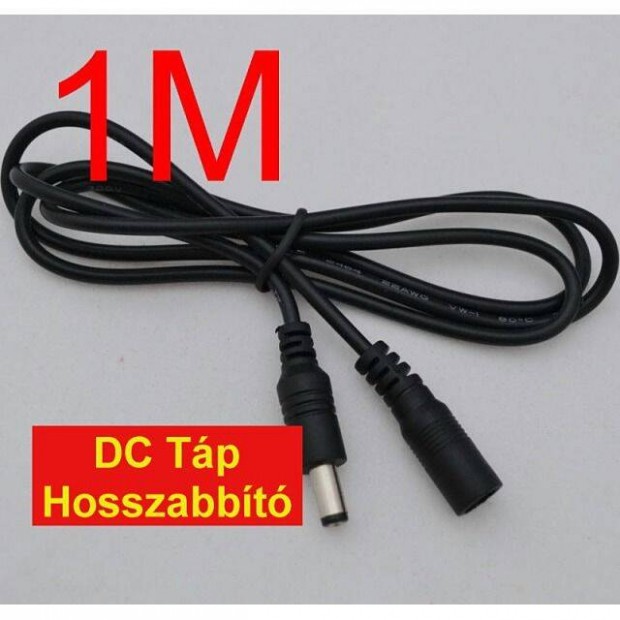 DC Tp Hosszabbt Kbel 1m -pl. LED szalag, CCTV (1110)