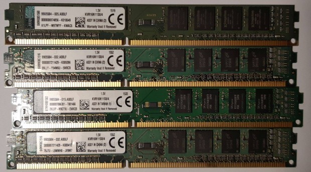 DDR3 4GB memóriamodul 4 db = 16GB
