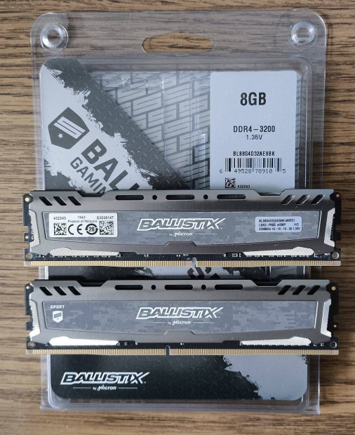 DDR4 3200MHz/CL16 Crucial Ballistix 16GB kit (2x8GB)