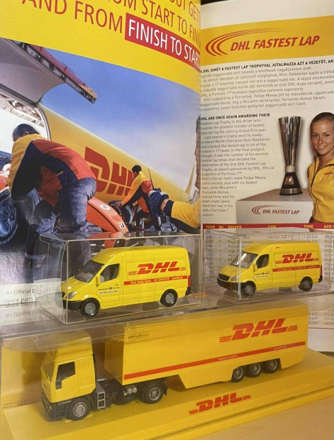 DHL csomag szállító járművek Iveco Eurostar és 2db Mercedes Sprinter