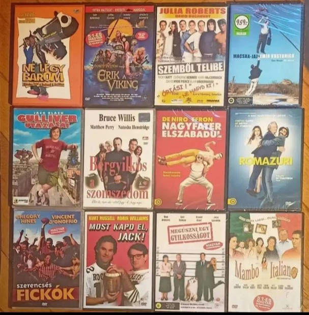 DVD filmek bontatlan fóliás állapotú