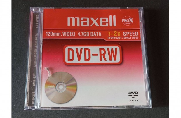 DVD lemez újraírható műanyag tokban új bontatlan Maxell