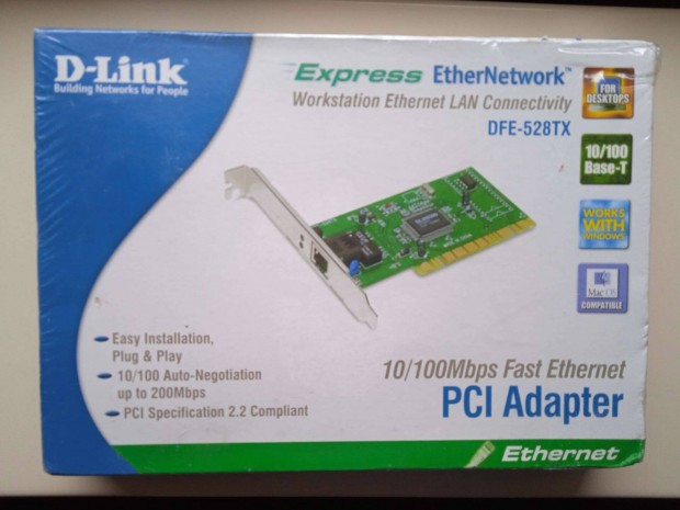 D-Link DFE-528TX+ 10100 Mbps gyors ethernet PCI adapter