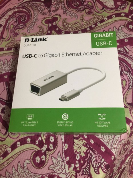 D-Link DUB-E130 USB-C - Gigabit Ethernet Adapter Új, Bontatlan