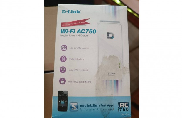 D-Link Wi-Fi AC750 Portable Router and Charger +külső akku Új