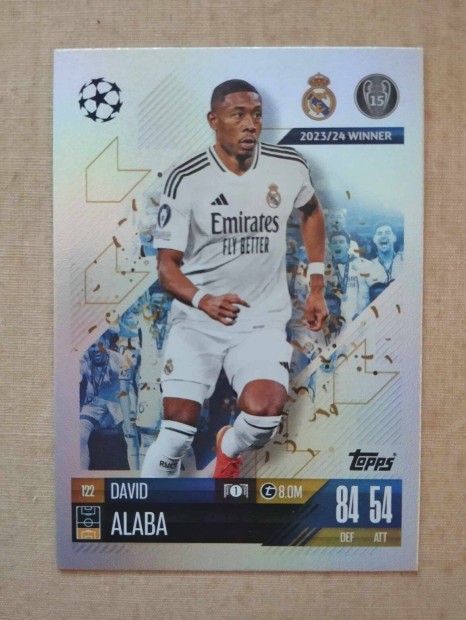 D. Alaba (Real Madrid) Match Attax Bajnokok Ligja 2024/25 krtya