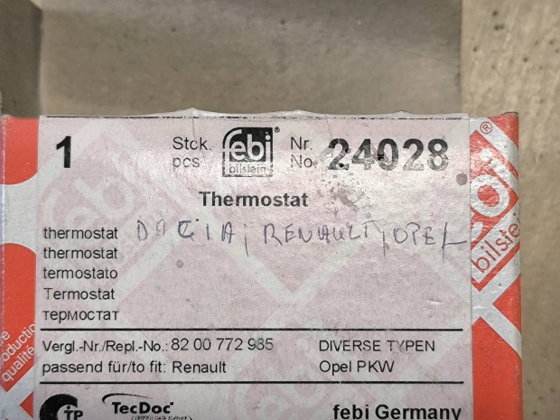 D�cia Renault Opel termoszt�t 