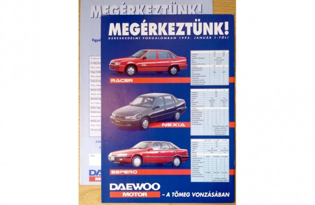 Daewoo 1994-es magyar prospektus