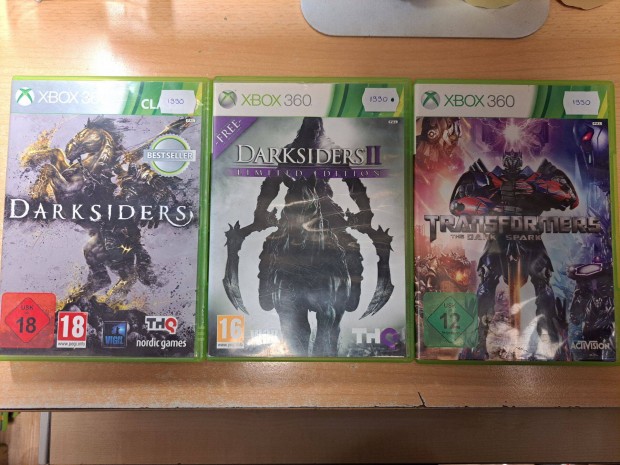 Darksiders, Darksiders 2, Transformers Xbox 360 jtkok !