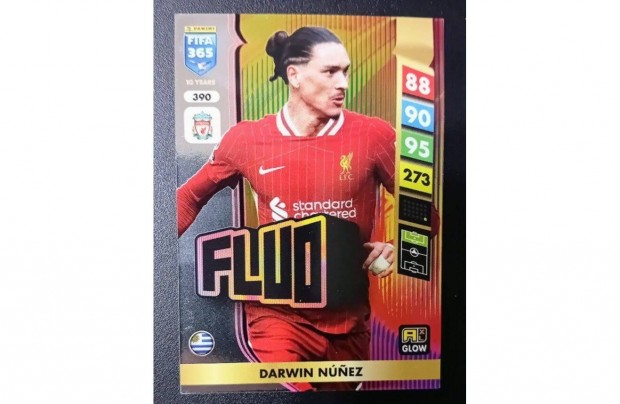 Darwin Nnez Liverpool Glow Fluo focis krtya Panini FIFA 365: 2025