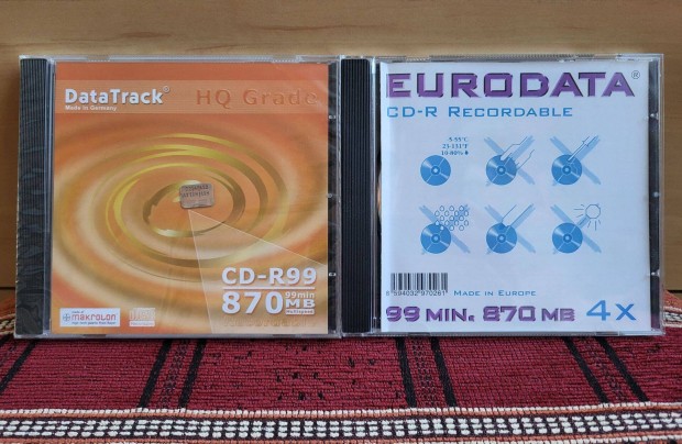 Datatrack + Eurodata 99-perces 870MB rhat CD CD-R lemez 2db