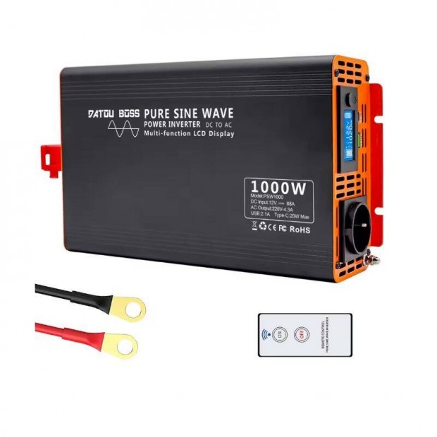 Datouboss tiszta szinuszos feszltsgtalakt, 1000W, 12V - 220V