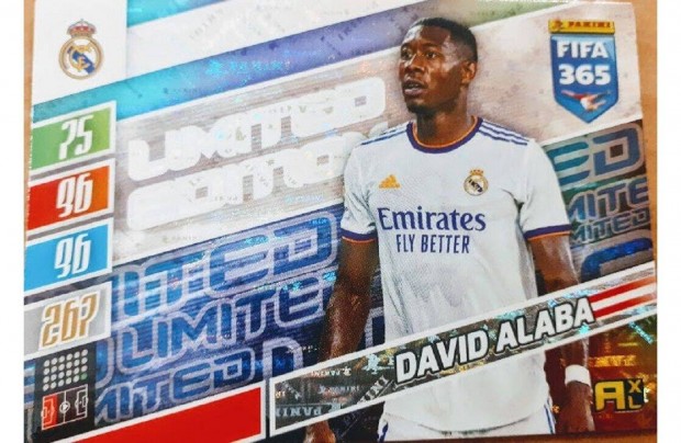 David Alaba Real Madrid Limited Edition focis kártya Panini FIFA 2022