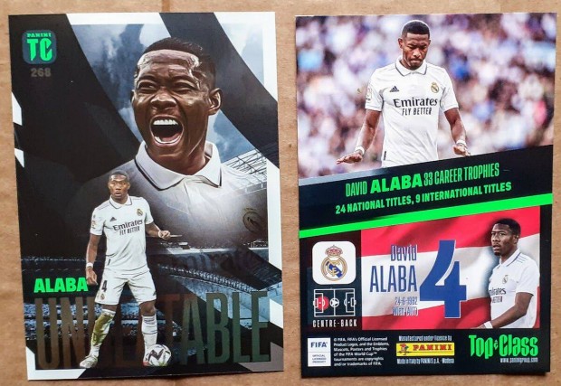 David Alaba Real Madrid Unbeatable focis krtya Panini Top Class 2023