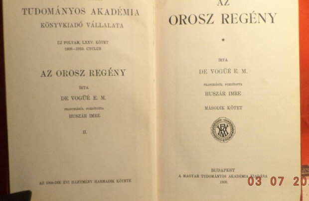 De Vog E.M. : Az orosz regny II